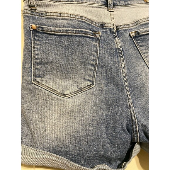 Judy Blue Denim Jean Shorts Women’s Large Stretch Cuffed JB150143 Low Rise EUC - Picture 9 of 11